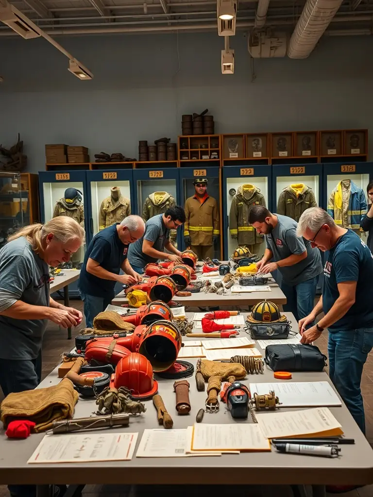 A photograph of volunteers working on preserving historical documents at the Protestant Museum of La Rochelle.
